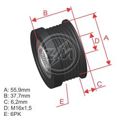 POLIA RODA LIVRE VOLVO S40/60 2.0/4 C70
