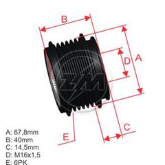 POLIA RODA LIVRE VOLVO XC/V70 S60/70/80
