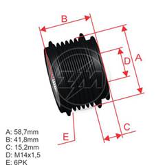 POLIA RODA LIVRE JAGUAR 2.5 V6