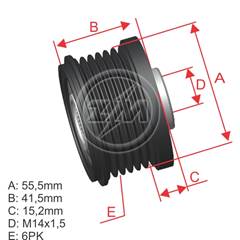 POLIA RODA LIVRE VOLVO S40 1.6 V40 2.0