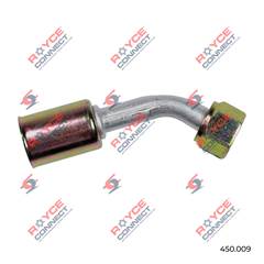 CONECTOR 45º FÊMEA 08MM ALUMINIO C/CLIP