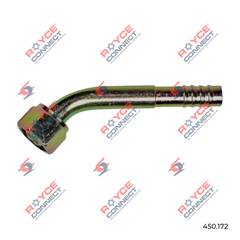 CONECTOR 45º FÊMEA 08MM AÇO S/CLIP