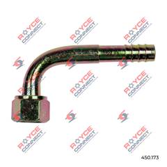 CONECTOR 90º FÊMEA 08MM AÇO S/CLIP