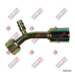 CONECTOR 45º FÊMEA 10MM AÇO C/VÁLVULA