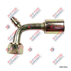 CONECTOR 90º FÊMEA 10MM AÇO C/VÁLVULA